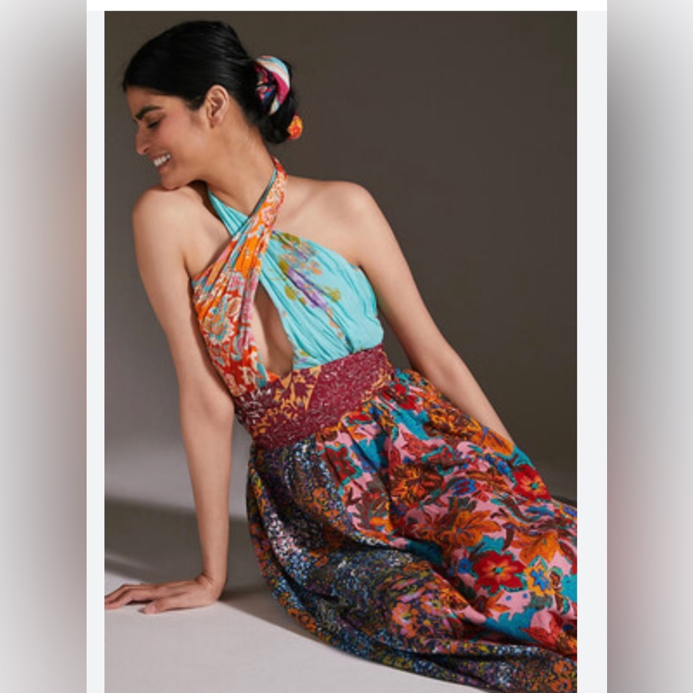 Love the Label/Anthropologe Halter Neck Dress - Multicolor. Size S. NWT’S